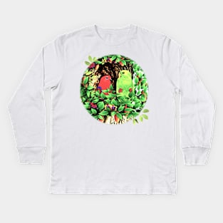 Parrots. Nesting Eclectus Parrots Kids Long Sleeve T-Shirt